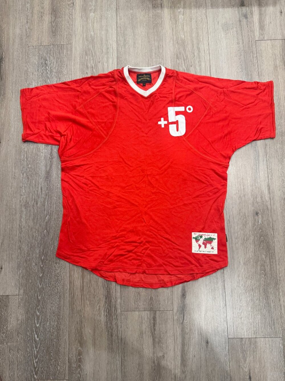 Vivienne Westwood Anglomania Red Tipping Point +5° Climate Change Jersey